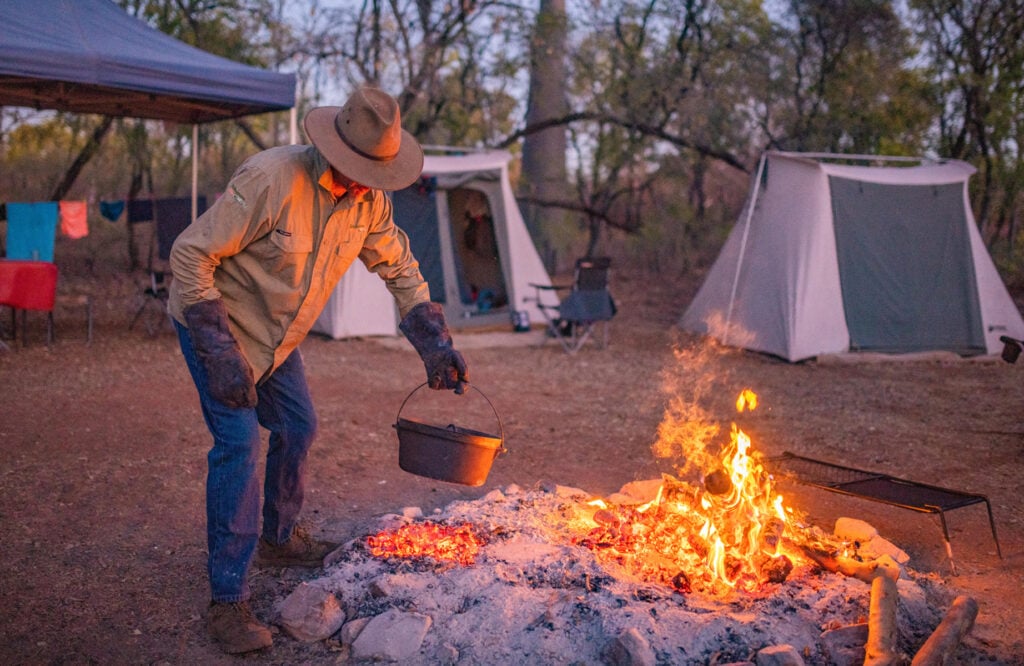 Guide Camp Cooking Kimberley Tours. Credit Abby Murray Photography