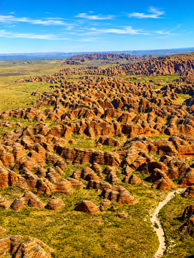 Discover the Kimberley with an Aerial view of the Bungle Bungle via helicopter